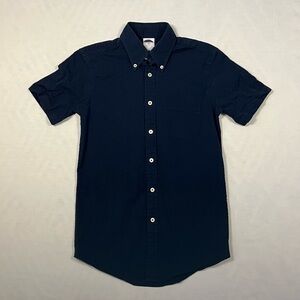 Brooks Brothers 1818 Regent Fit Navy Seersucker Short Sleeve Button Down - XS